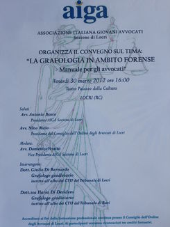 Relatore della conferenza: La Grafologia in ambito...